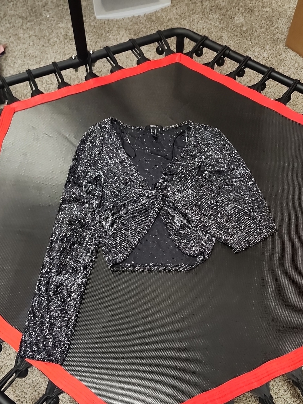 Forever 21 Sparkly Top Size L. Front Knot #10